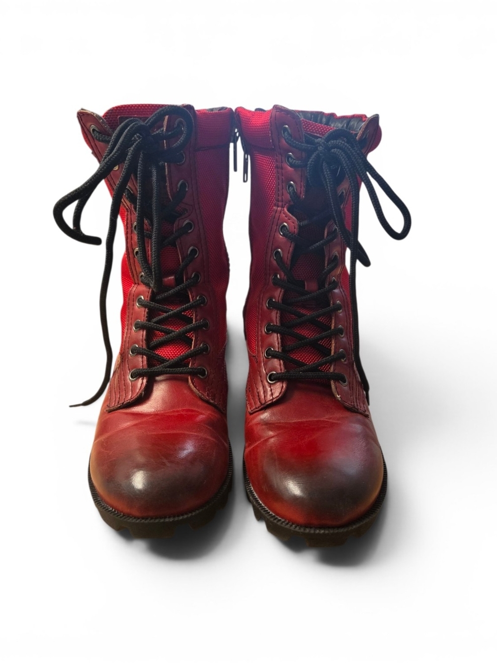 J75 by JUMP "Strong-W" women's high-top combat boot in a bold Red. *RARE*